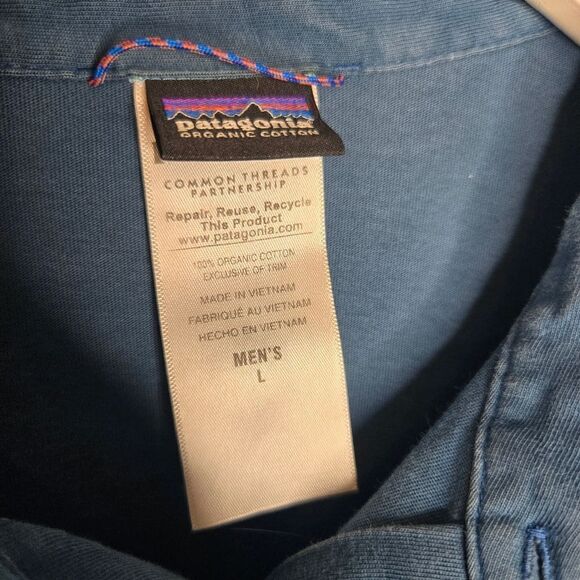 Patagonia Blue Organic Cotton Lightweight Polo - Picture 2 of 6